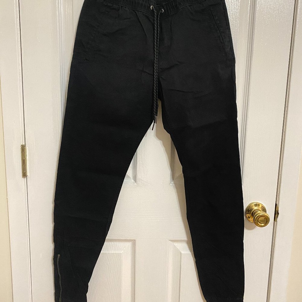 Express, Drawstring Skinny Fit Joggers, Size 28, Black